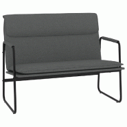 Helloshop26 - Banc banquette 100 x 64 x 80 cm tissu gris foncé 02_0010566 - gris métal 3000581582725