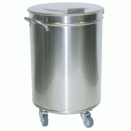 KBS Gastrotechnik KBS Poubelle 380x380x605 mm 50 litres en inox avec couvercle & roues - 21020001