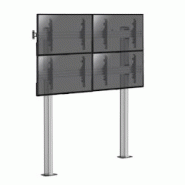 KIMEX Support sur pieds mur d'images pour 4 écrans TV 45''-55'' - Hauteur 240cm - Fixation au sol et murale - gris 3700685417755 KIMEX Support sur pieds mur d'images pour 4 écrans TV 45''-55'' - Hauteur 240cm - Fixation au sol et murale - gris 3700685417755