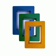 Kit de tri des déchets : 3 cadres de trappes intégrées 170×170 mm | Jaune Vert Bleu | Acier thermolaqué 1 mm - 4262583110026_0