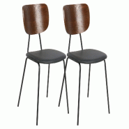 METRO PROFESSIONAL Chaise de restaurant Andria set de 2, bois courbé, marron/noir - marron polyester 4067373519443