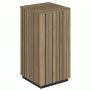 Podium 1 porte push-pull Vertigo T03 MDF noir et olivier 45x45x90cm
