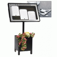 Porte menu exterieur pied pupitre jardiniere lumineux provence jurine_0