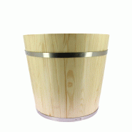 PROLINEA Fustel vasque pin naturel vernis cerclage metal+ faux fond ø 45x40 fsc lot de 2 - beige Bois massif CLW-4480465