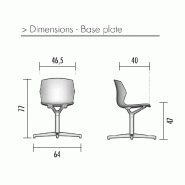 Siège giratoire Frill avec piétement chrome - Anthracite_1