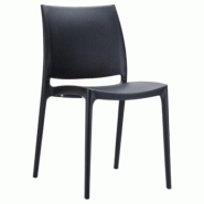 Siesta Chaise restaurant Nova noire empilable – polypropylène renforcé – intérieur / extérieur - plastique polypropylène NOVABK