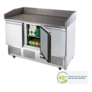 Table de préparation à pizza 3 portes sans saladette - Plan de travail en granit - Réf ESL3852GR_0