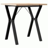 VidaXL Table à manger cadre en Y 70x70x75,5cm bois de pin massif acier Modèle Nova Prestige - 3282781