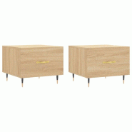 VidaXL Tables basses 2 pcs chêne sonoma 50x50x40 cm bois d'ingénierie Modèle Aero Stella Pro - 829355