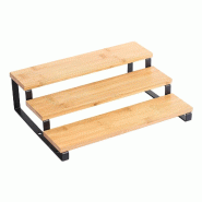 WellHome - Étagère de cuisine à 3 niveaux ELIE 32 x 23,5 x 9,4 cm en acier et bambou noir - beige WH17028 WellHome - Étagère de cuisine à 3 niveaux ELIE 32 x 23,5 x 9,4 cm en acier et bambou noir - beige WH17028