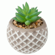 Atmosphera - Succulente artificielle avec pot en ciment Ø8x9cm - vert JJ1688