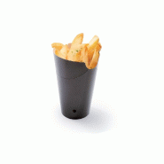 Barquette à frites en carton noire avec fermeture 480ml 14x9x8,5cm - par 50
