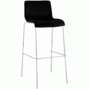 CLP Tabouret de Bar Hover Velours Piètement Quatre Pieds Chrome Noir - noir textile 327054 CLP Tabouret de Bar Hover Velours Piètement Quatre Pieds Chrome Noir - noir textile 327054