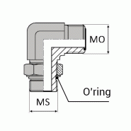 Coude orientable mâle ORFS x mâle SAE 90° - OCMSA90404 - CMORFS9/16 / MSAE7/16 90 JO