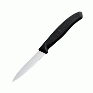 Couteau d'office denté pointu 8cm noir | Victorinox - CX746