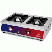 Cuisinière professionnelle à gaz 2 feux pour restaurants - Gasfrit - inox GFD6 Cuisinière professionnelle à gaz 2 feux pour restaurants - Gasfrit - inox GFD6