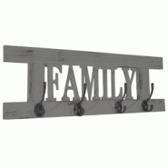 Décoshop26 - Porte-manteau mural patère en bois gris vintage avec 4 crochets 20,5x60x1,5 cm MED04060 - gris 3000231562503 Décoshop26 - Porte-manteau mural patère en bois gris vintage avec 4 crochets 20,5x60x1,5 cm MED04060 - gris 3000231562503