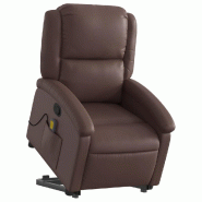 Fauteuil inclinable de massage Marron Similicuir Modèle Termelia - 8721012167230