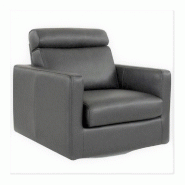 FAUTEUIL PIVOTANT LAGONDO VELOURS GRIS