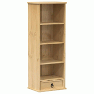 Helloshop26 - Armoire à CD multifonctionnelle rustique classeur bureau 40 x 30 x 110 cm en bois de pin massif 02_0056480 - métal 3000239544549