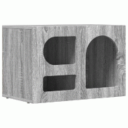 Helloshop26 - Meuble TV moderne épuré pour salon chambre 60 x 35 x 40 cm rangement pratique en bois gris sonoma 02_0054779 - gris Bois massif 300023