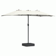 Helloshop26 - Parasol de jardin pliable moderne 385 x 209 x 244 cm usage extérieur style épuré en polyester sable 02_0058674 - acier 3000240716478
