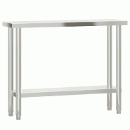 Helloshop26 - Table de travail de cuisine professionnelle 110 x 30 x 85 cm acier inoxydable 02_0045402 - 3000220661507 Helloshop26 - Table de travail de cuisine professionnelle 110 x 30 x 85 cm acier inoxydable 02_0045402 - 3000220661507