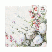 Papstar 600 serviettes de Pâques, 3 plis, pliage en 1/4, 33 cm x 33 cm "Pastell Eggs" - vert papier 37010