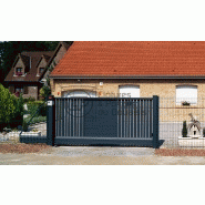 Portail coulissant autoportant pulsion classique / simple vantail / droit / en aluminium