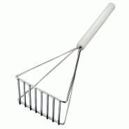 Presse-purée inox PRO à tête plate, manche en polypropylène