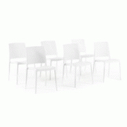 RATTATAN Set 6 Chaises Empilables en Polypropylène avec fibre de verre pour Jardin ou intérieur, hydrofuges et résistantes, design moderne - MARIA RATTATAN Set 6 Chaises Empilables en Polypropylène avec fibre de verre pour Jardin ou intérieur, hydrofuges et résistantes, design moderne - MARIA