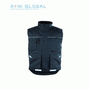 Gilet de travail imperméable noir - Polyester pongé enduit PVC, 6 poches, robuste et chaud - RIPSTOP COVERGUARD_0