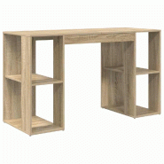 VidaXL Bureau Chêne Sonoma 130 x 50.5 x 75 cm Bois d'ingénierie Modèle Horizon Panorama - 869500