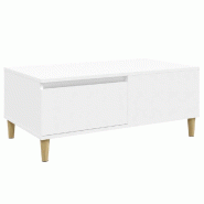 VidaXL Table basse Blanc 90x50x36,5 cm Bois d'ingénierie Modèle Balcon Nova Plus - 821108