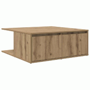 VidaXL Table basse chêne artisanal 80 x 80 x 31 cm Bois d'ingénierie Modèle Polaris Bistro - 875487