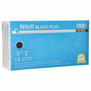 100 gants "Medi-Inn Classic", nitrile non poudré "Black Plus" noir Taille : XL - XL noir Nitrile 93020