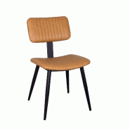 Antic Line Chaise de restaurant en polyuréthane largeur 45cm, hauteur 80cm, profondeur 51cm, assise hauteur 47cm, couleur cognac , structure en fer - Antic Line Chaise de restaurant en polyuréthane largeur 45cm, hauteur 80cm, profondeur 51cm, assise hauteur 47cm, couleur cognac , structure en fer -