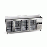 Arrière-bar réfrigéré avec portes vitrées et serrures 4 portes 747 L de la gamme Snack Fagor Professional - avec pieds