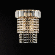 Bonetti Illumina Vladimir Applique En Fer Et Laiton Doré Avec Strass 2 Lumières .22 P.14 Bl263-Ap2-Or - doré 8050713217587