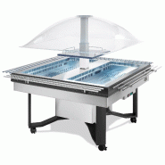 Buffet réfrigéré central carré avec cuve pour bacs GN1/1 AVEC TABLETTES SCAIOLA
