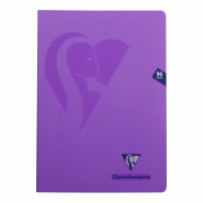 Clairefontaine Lot de 10 Cahier Mimesys A4, 96p./48 feuilles 90 g/m² piquées, coloris assortis (6), ligné + marge - 3329683031659