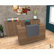 Comptoir d'accueil Delta Plus - Mobel Linea - 184, Acacia foncé, Non_0