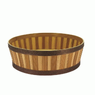Corbeille bambou ronde marron pailleté Ø32x10 cm - par 20