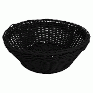 Corbeille effet osier Ø20x8cm noir polypropylène - par 12