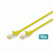 DIGITUS CAT 6A S/FTP câble patch, 10 pièces, 2 m, jaune - jaune 4016032469209