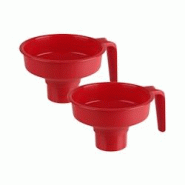 Ensemble de 2 Entonnoirs à confiture grande capacité 14 cm Fackelmann Colors Edition - rouge plastique 3176239933048 Ensemble de 2 Entonnoirs à confiture grande capacité 14 cm Fackelmann Colors Edition - rouge plastique 3176239933048
