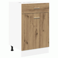 Helloshop26 - Armoire à tiroirs moderne cuisine rangement pratique 50 x 46 x 81 cm en bois d'ingénierie chêne artisanal 02_0050741 - Bois massif 30
