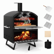 Helloshop26 - Four à pizza extérieur grand 61 x 53 x 83 cm cuisson rapide double couche en métal noir - 3000227083081 Helloshop26 - Four à pizza extérieur grand 61 x 53 x 83 cm cuisson rapide double couche en métal noir - 3000227083081