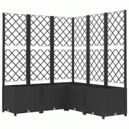 Helloshop26 - Jardinière bac lit surélevé plantes fleurs terrasse jardin avec treillis 120 x 120 x 136 cm PP noir 02_0038229 - 3000214199467 Helloshop26 - Jardinière bac lit surélevé plantes fleurs terrasse jardin avec treillis 120 x 120 x 136 cm PP noir 02_0038229 - 3000214199467