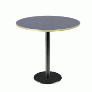 RestooTab - Table Rome Ø80cm bleu fes fenix chants couleur laiton - bleu Bois manufacturé TB-ROM-R80M-BL.FES-LAI